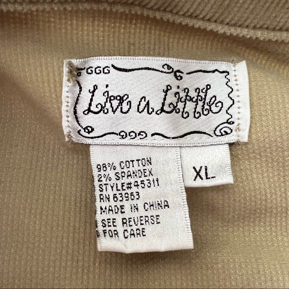 Live A Little Corduroy Jacket -XL - Picture 6 of 7